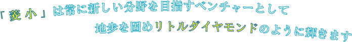 菱小はリトルダイヤモンドのように輝きます